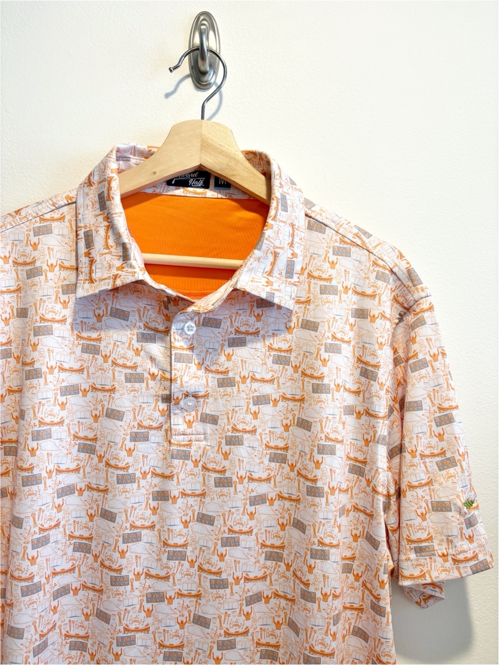 Inward Half || The Tailgate TN Performance Polo Tennessee Vols White Orange M